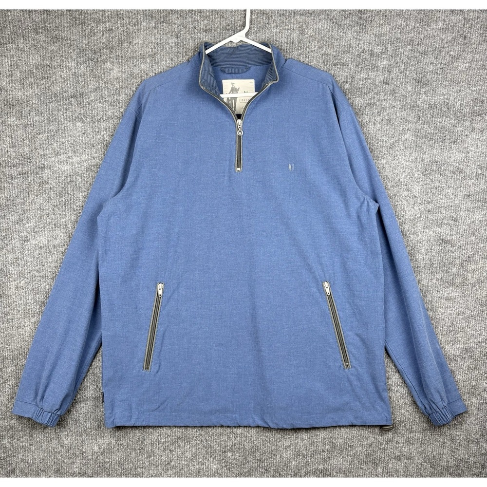 Linksoul Tempus Fugit Golf Windshirt 1/4 Zip Pullover Jacket Blue Mens Large